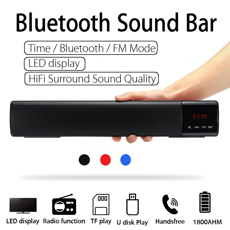 Домашний ТВ-ПК bluetooth Саундбар динамик Портативный беспроводной сабвуфер 3D
