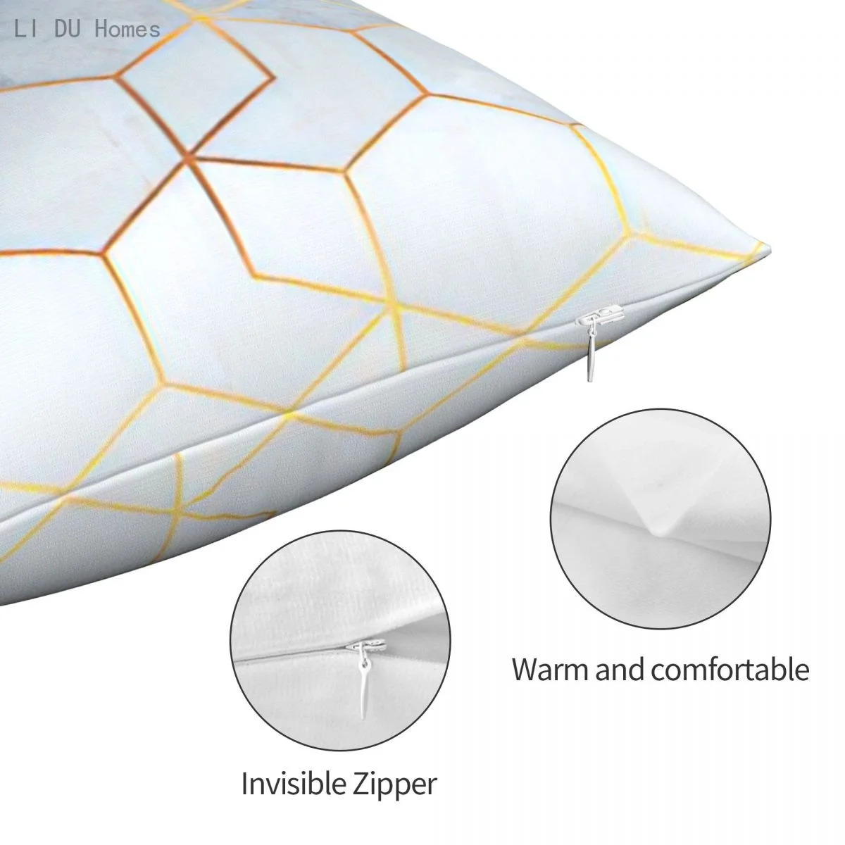 

Metal Striped Cube leaf Pillowcase Geometric abstract Throw Cushion Pillow Cover Printing Cushion Pillow Case Bedroom Office