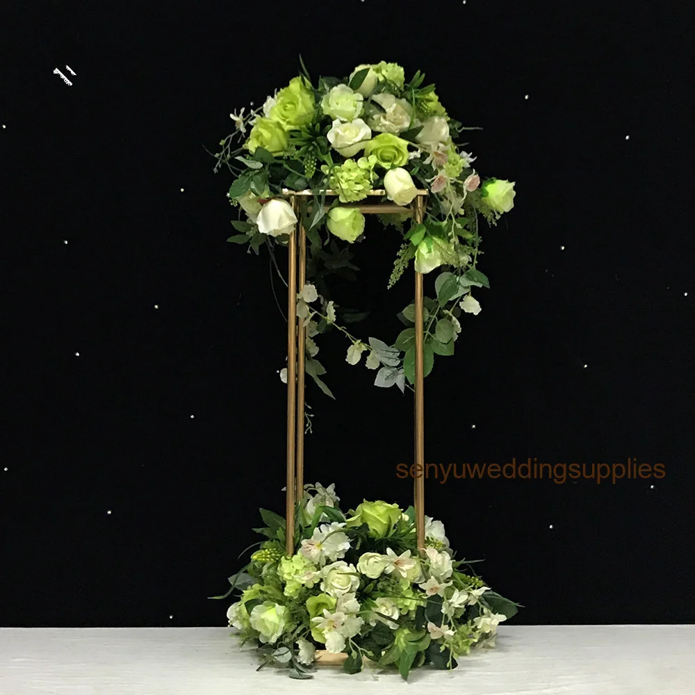

12pcs)new style Wedding Metal Gold Color Flower Vase Column Stand for Wedding Centerpiece Decoration senyu01275