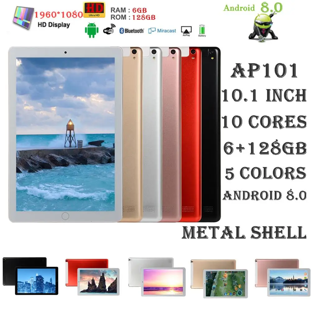 Новый 10 дюймовый планшет 4G LTE 6 ГБ ОЗУ 128 Гб ПЗУ 1280*800 IPS HD экран Android 9 0 WIFI GPS