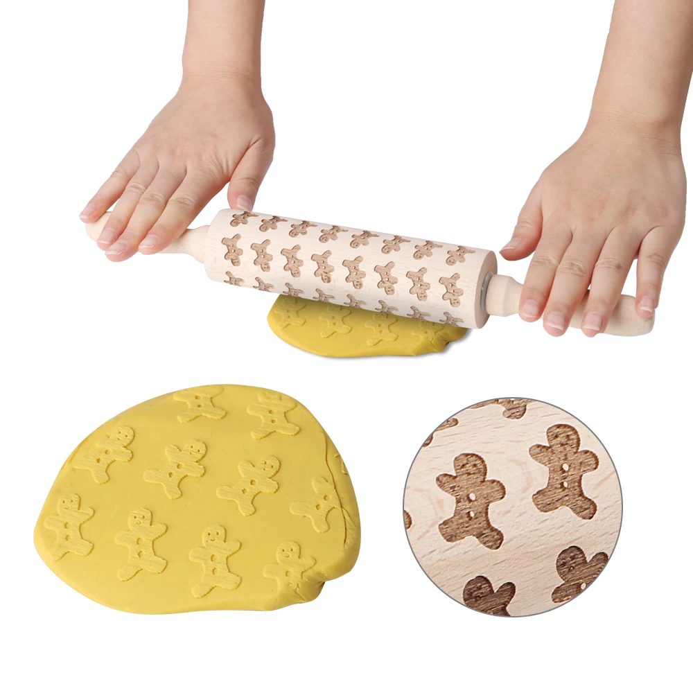 Скалка Для Тиснения динозавр корова овца свинья в форме костей узоров деревянная