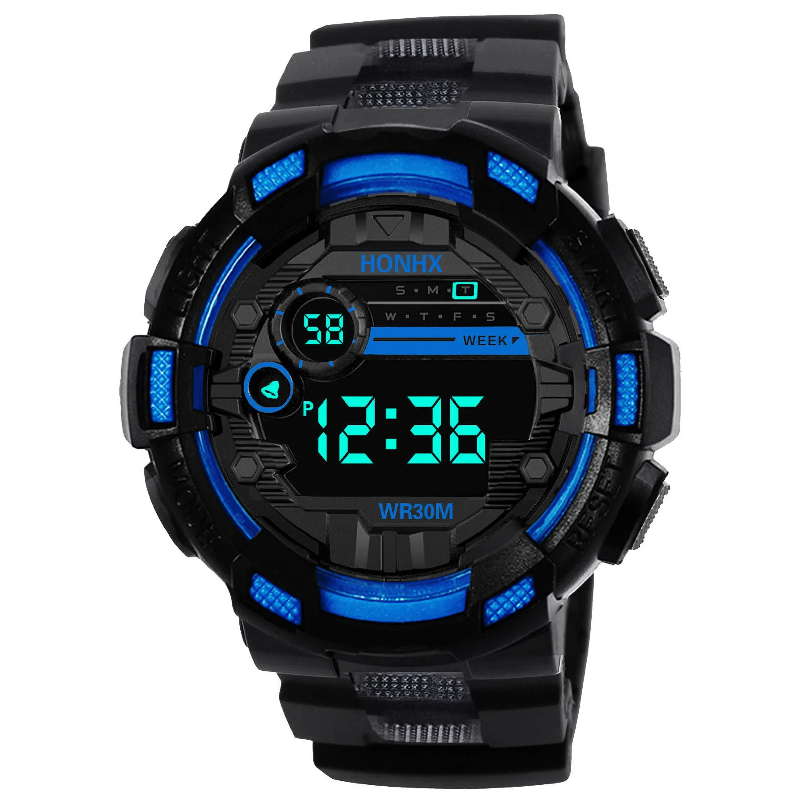 

White Digital Led Watch Multifunction Alarm Electronic Clock Waterproof Simple Students Boys Stopwatch Luminous Watches Clocks