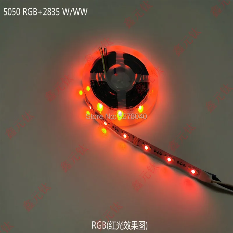 

5050RGB or 2835W or WW 5050RGB 5025W WW 12v LED strip RGB white warm white Five color bars highlight non waterproof 5meter roll