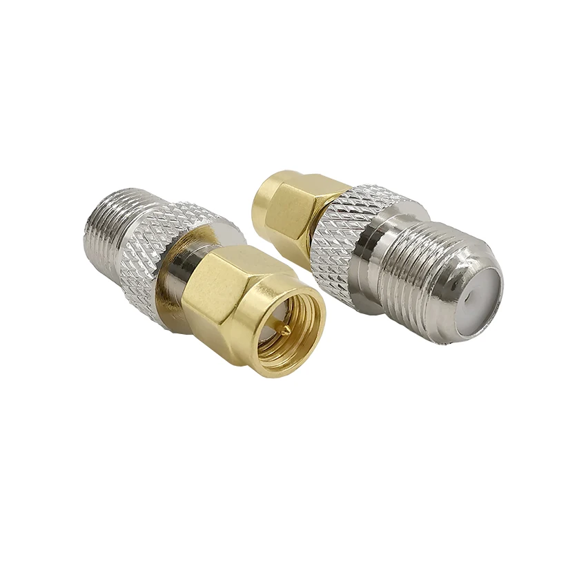 ALLISHOP 10Pcs SMA male to F female F Type Straight TV Jack F/F RF Coaxial Adapter F Type to SMA Connector for Wireless Antenna