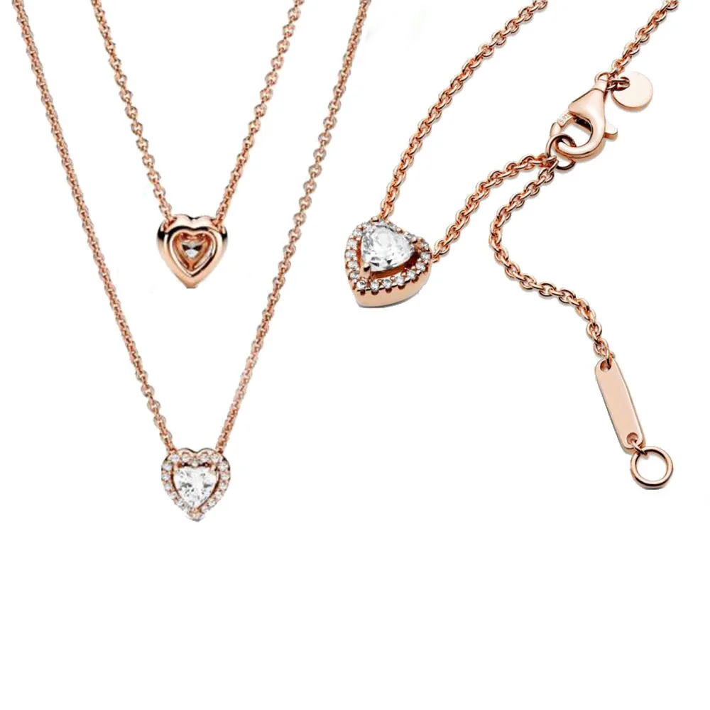 925 стерлингового серебра 2020 новый зимний игристое розовое золото с подвеской в