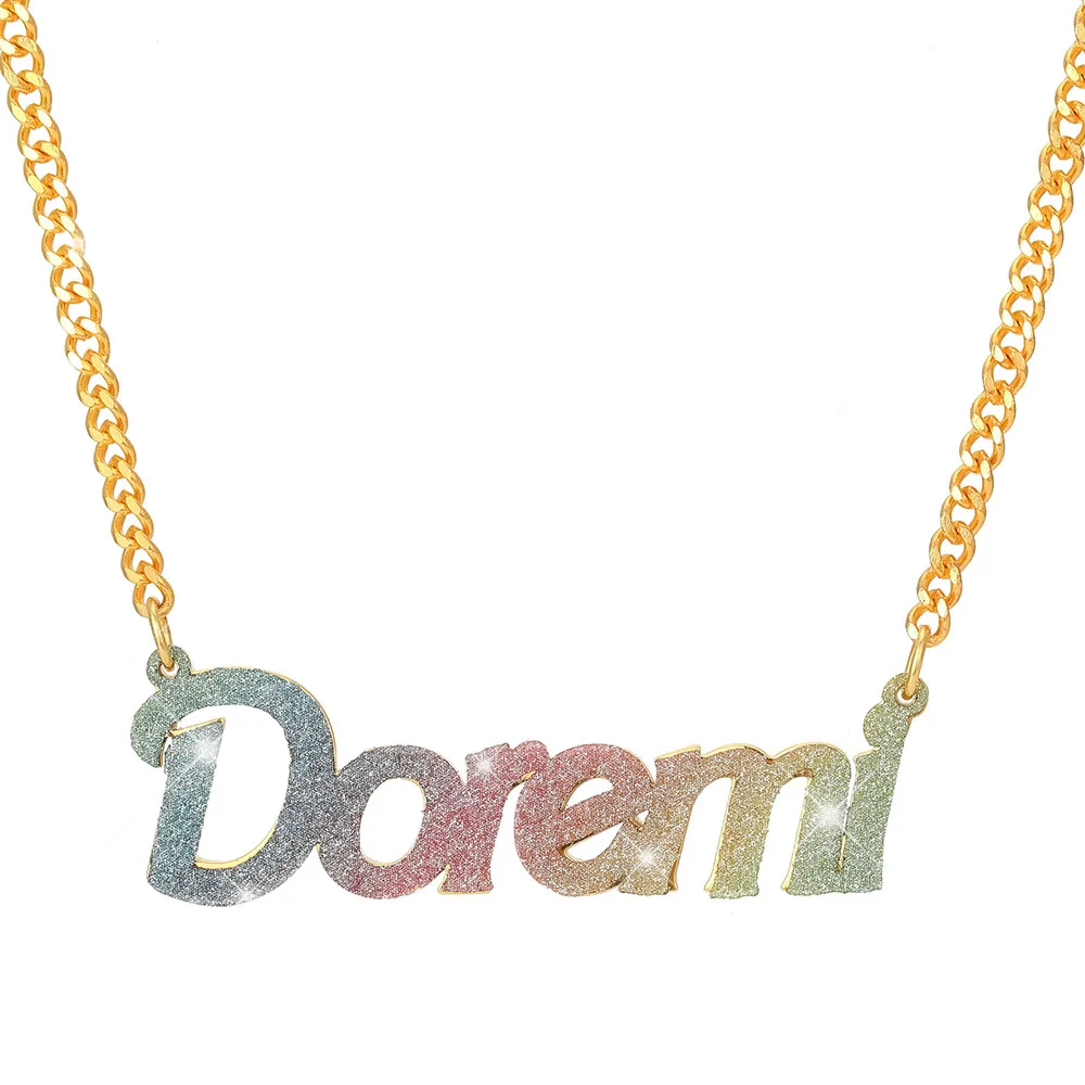 

Customized Necklaces Women Stainless Steel Woman Necklace With Name Birthday Gifts Stainless Necklace Colorful Name Necklace