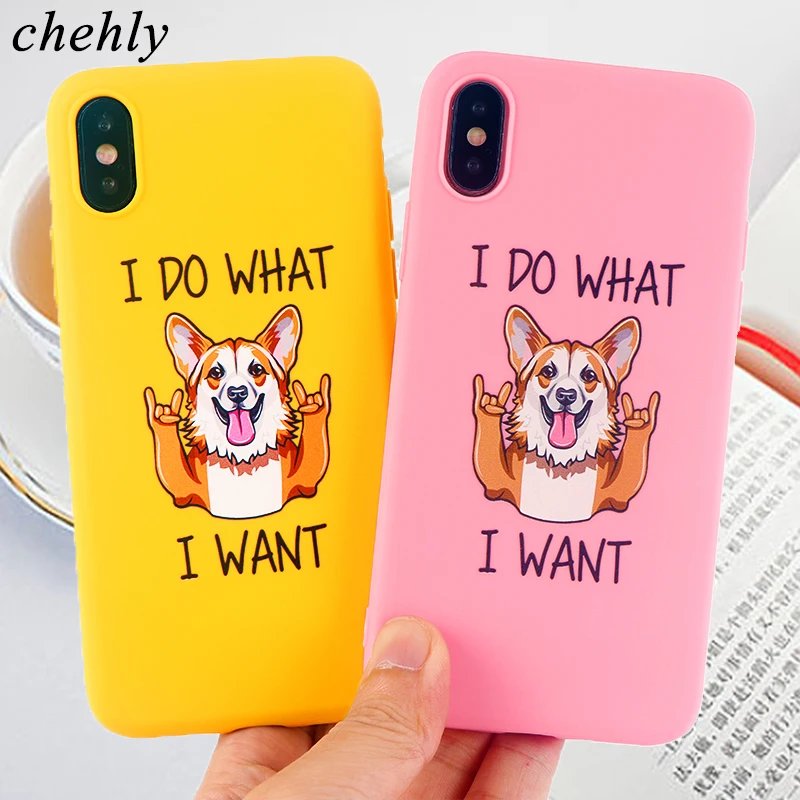 Забавный мультяшный чехол для телефона iPhone 6s 7 8 11 Plus Pro X XS Max XR Corgi чехлы собак
