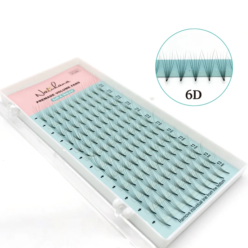NatuHana Pre Made Russian Volume Fan Eyelash Extensions - 2D to 6D Options - Cilios Lashes image 6