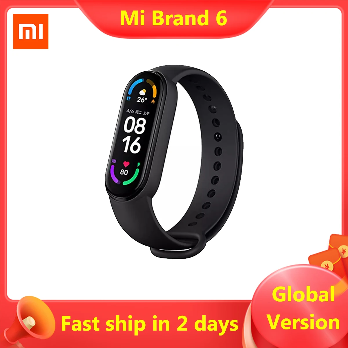 

Оригинальный Смарт-браслет Xiaomi Mi Band 6, смарт-браслет AMOLED с оксиметром, фитнес-трекер с пульсометром, умные часы