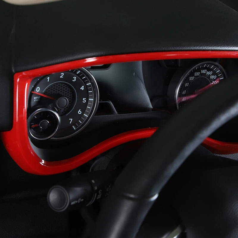 

Dashboard Meter Frame Cover Trim Decoration for Dodge Ram 1500 2018 2019 2020 Car Accessories , Red