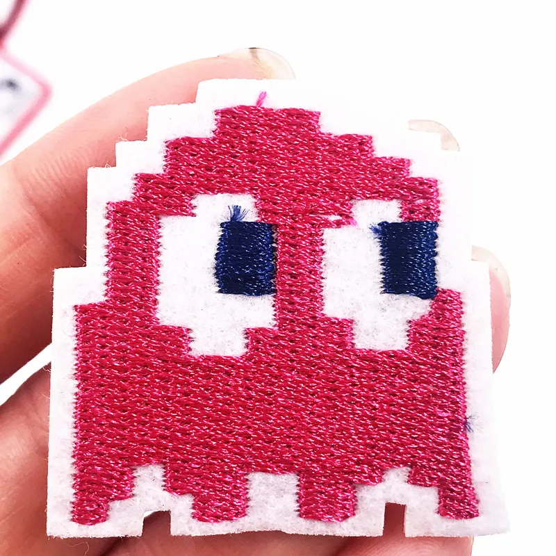 1 шт. розовый игра нашивка с персонажем Железный На Аппликация еды фасоли вышитый