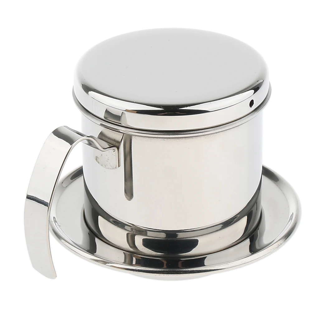

304 Stainless Steel Portable Coffee Percolator Cup Coffee Brewing Pot Silver