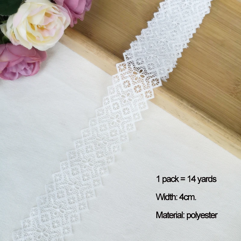 White 14 ярдов 1,7-8 см вышивка, кружевная отделка, пэчворк, ручная работа, рукоделие, Швейные аксессуары, ткань, украшение одежды, 910 - Цвет: White