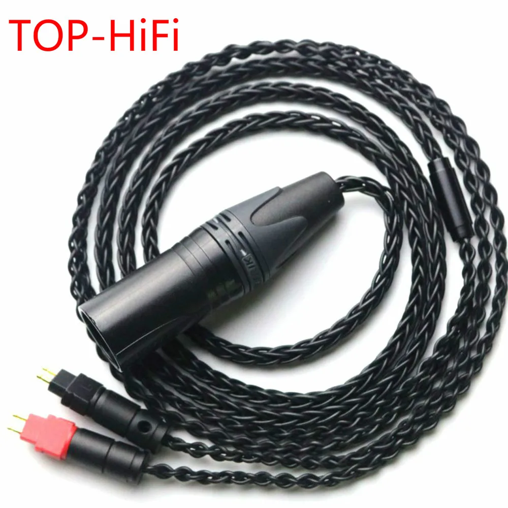 TOP-HiFi 8 cores 4-pin XLR Male Balanced  Headphone Upgrade Cable for HD600 HD650 HD525 HD545 HD565 HD580 Headphones