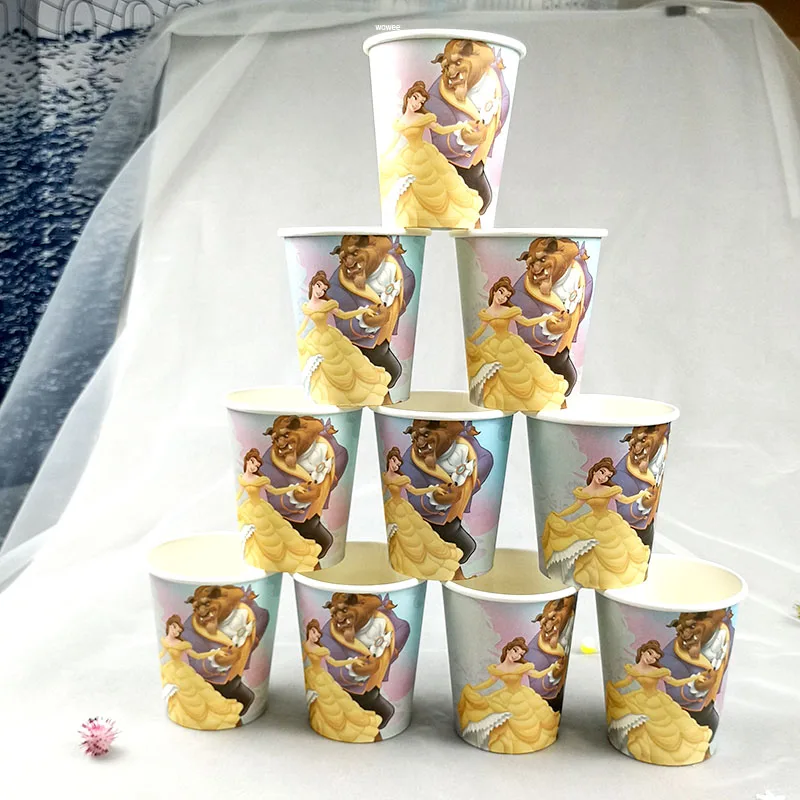 Красота и чудовище тема Дети сувениры украшения день рождения тарелки скатерть