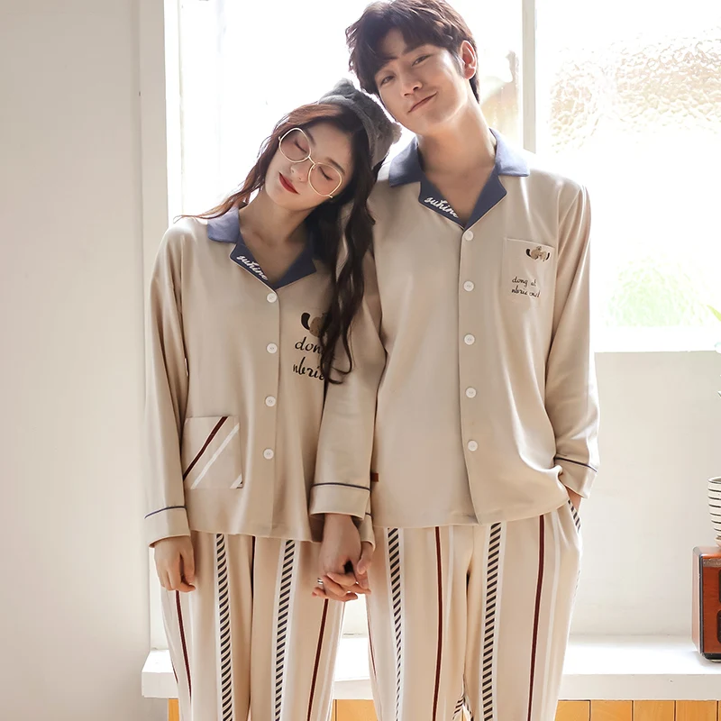 Пижамы для пары женские пижамы женщин пижамный комплект в Корейском стиле с