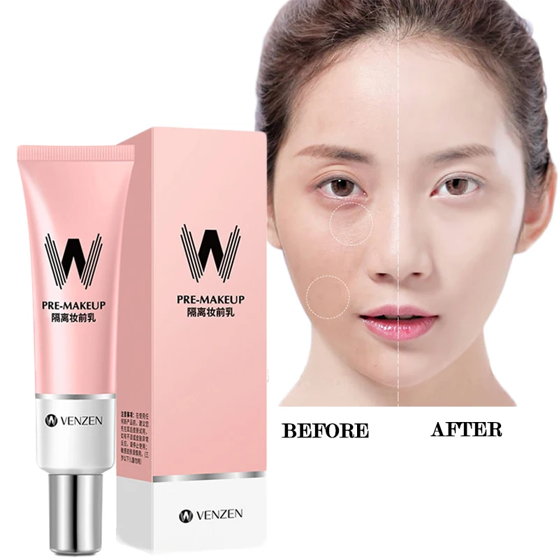 Праймер VENZEN W для макияжа 30 мл термоусадочный праймер пор гладкий Осветляющий