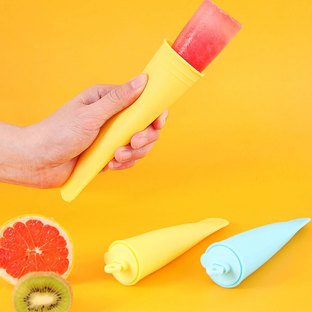 

2.6oz Kids Silicone Ice Pop Mold Reusable Ice Cream Mold Popsicle Mold With Lid Dessert Ice Cube Tray Decoration Tools Supplies