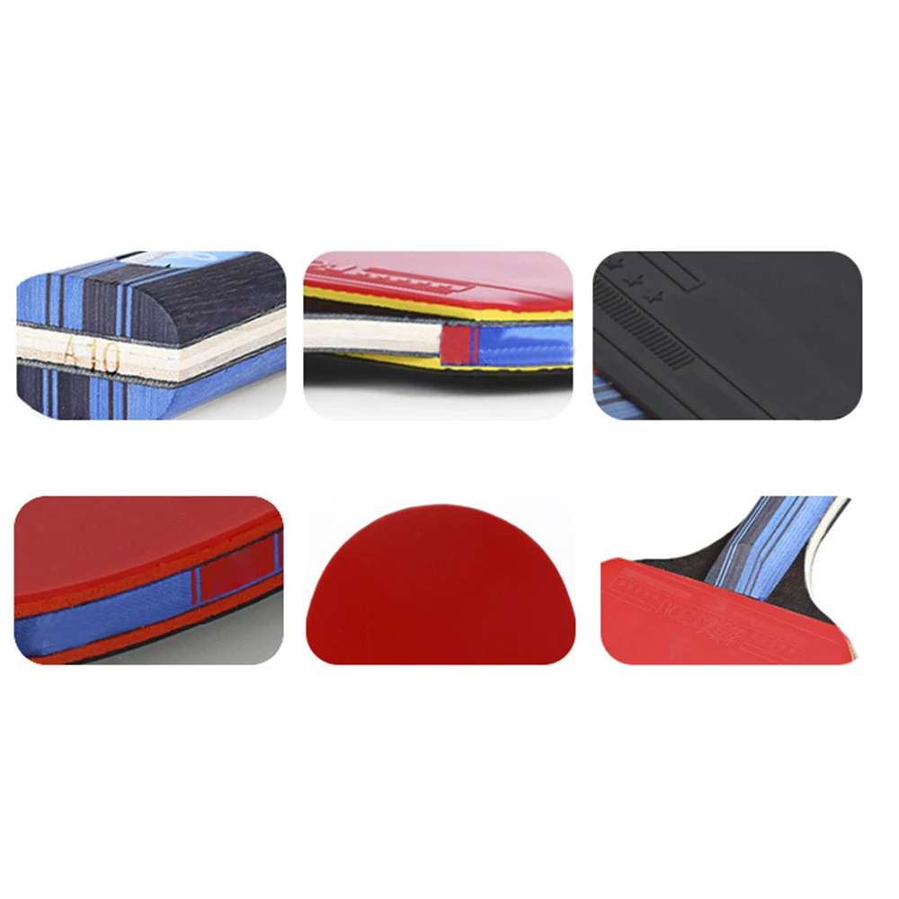 

A Pair Professional Table Tennis Ping Pong Racket Paddle Long Short Handle Ping Pong Paddle Racket Set With Bag 3 Balls