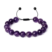 amethysts braided bracelets for women 6810mm beads handmade adjustable wrap bracelet new natural quartzs healing reiki jewelry