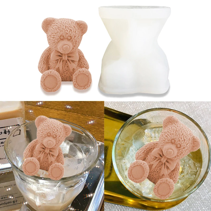 

Bear Silicone Mold Milk Tea Ice Cube Mold Aromatherapy Plaster Mold DIY Handmade Candle Epoxy Mold