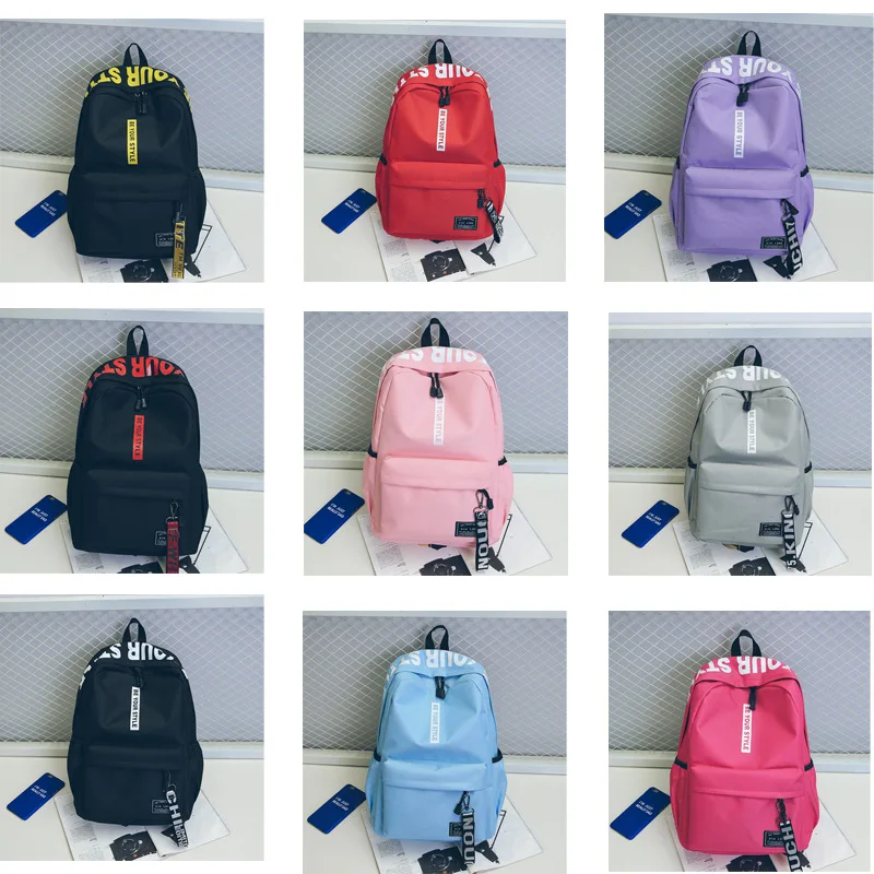 

Female Canvas Backpacks Solid Color High Capacity Travel Backpack Teentage Laptop Travel Rucksack for Teenages Girls Mochilas