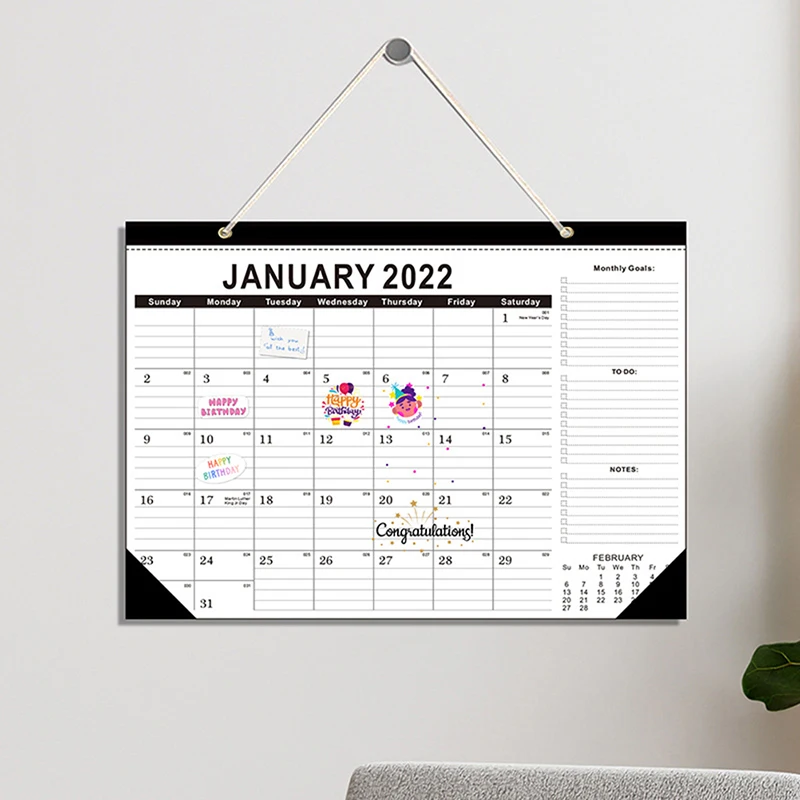 

2022 Calendar Monthly Planner Agenda Wall Planner Schedule Daily Organizer