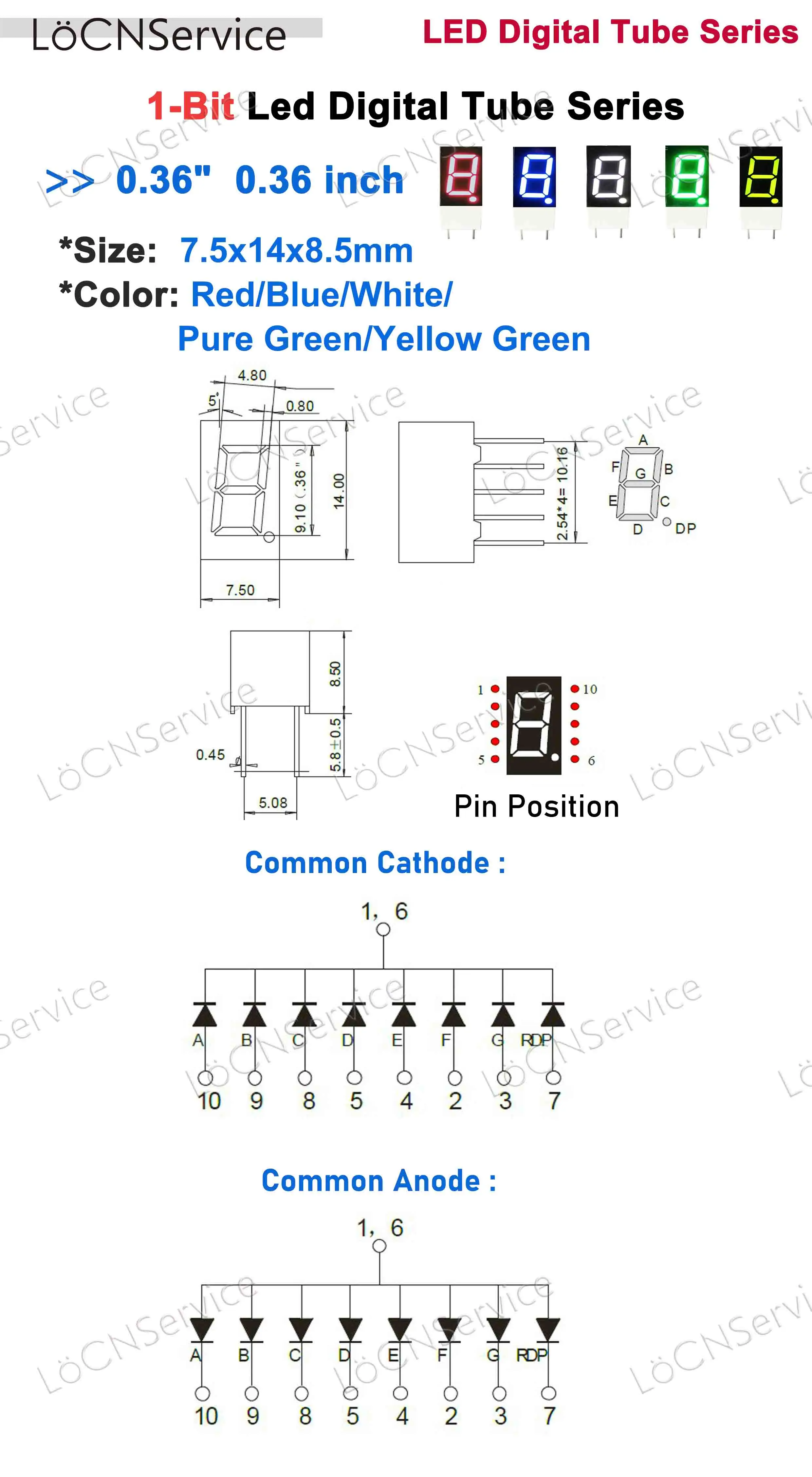 Цифровой дисплей 0 36 дюймовый светодиодный
