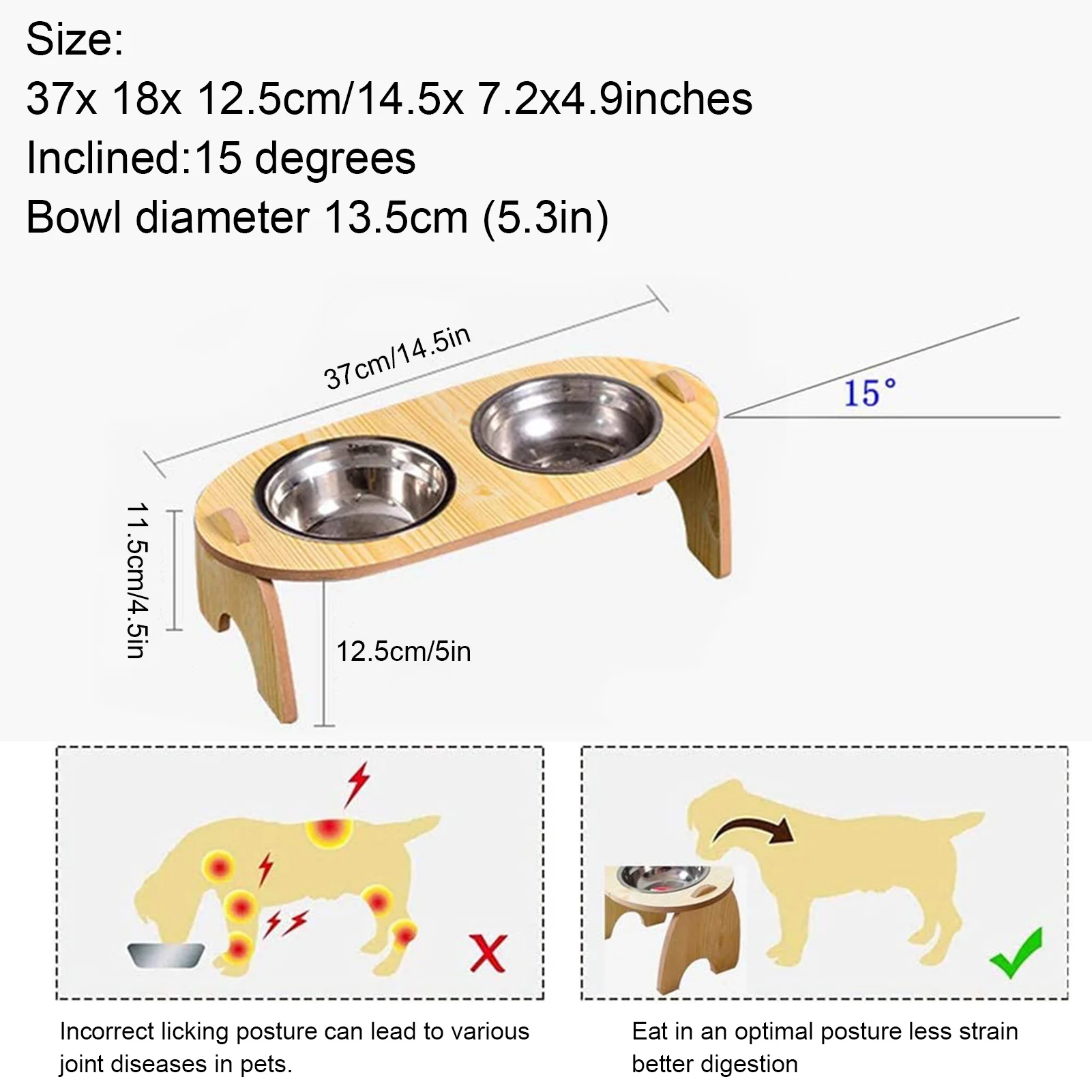 

Double Pet Bowls Neck Protection Dog Food Water Feeder Wood Pet Cat Puppy Feeding Supplies Small Dog Accessories