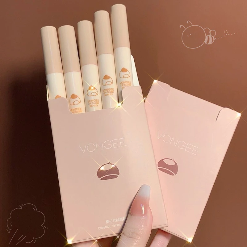 

5pcs/set Matte Velvet Lip Glaze 5 Colors Waterproof Long-Lasting Not Easy To Fade Lip Mud Lipstick Makeup Cosmetic Lip Gloss