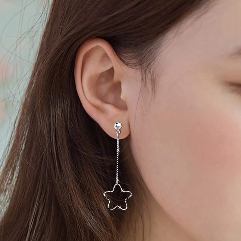 Серьги подвески в виде звезды серьги цепочки для женщин S90 асимметричные