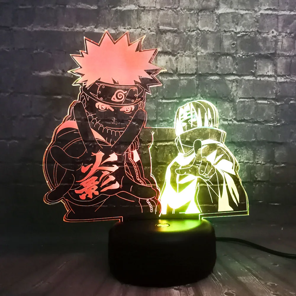 Uzumaki Naruto японский аниме тема блеск светодиодный Декор 3D Лава смешанный 7 цветов