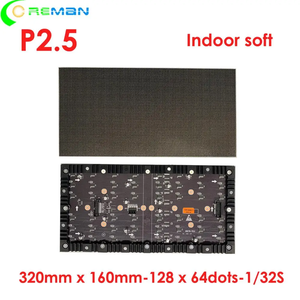 Полноцветный гибкий светодиодный видеостенный модуль p2.5 320x160 мм 128x64 пикселей