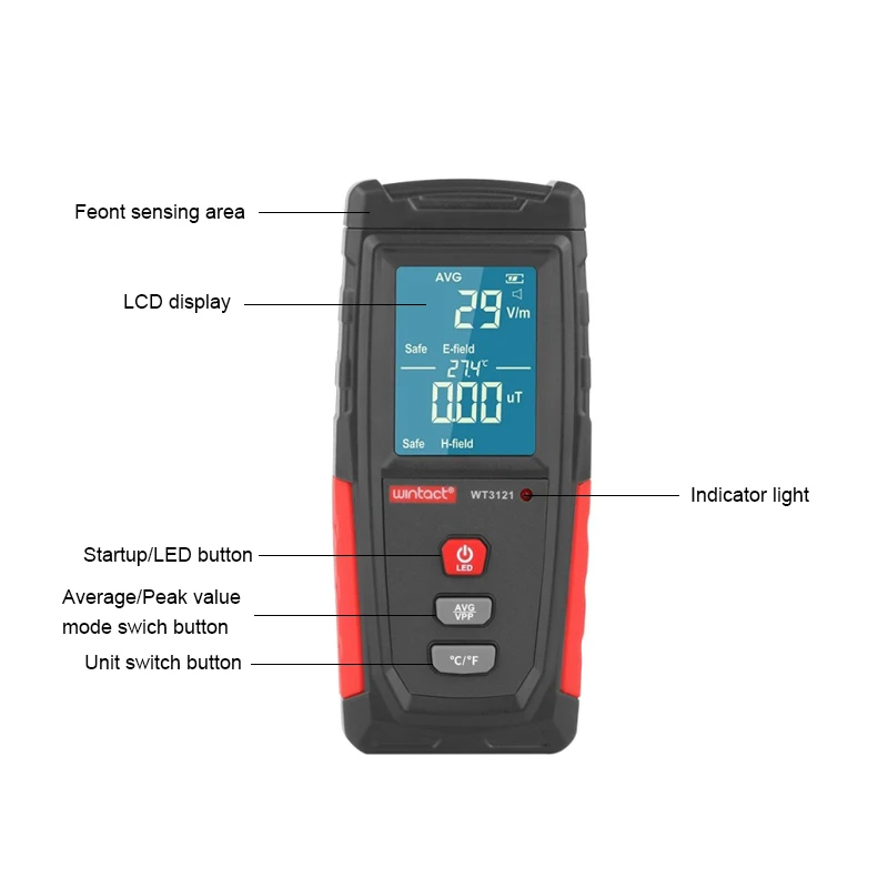 Тестер электромагнитного поля излучения измеритель дозиметр магнитного