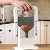 universal toast bread bagel cutter slicer stainless steel toast cutter guillotine action blade holder kitchen baking tool