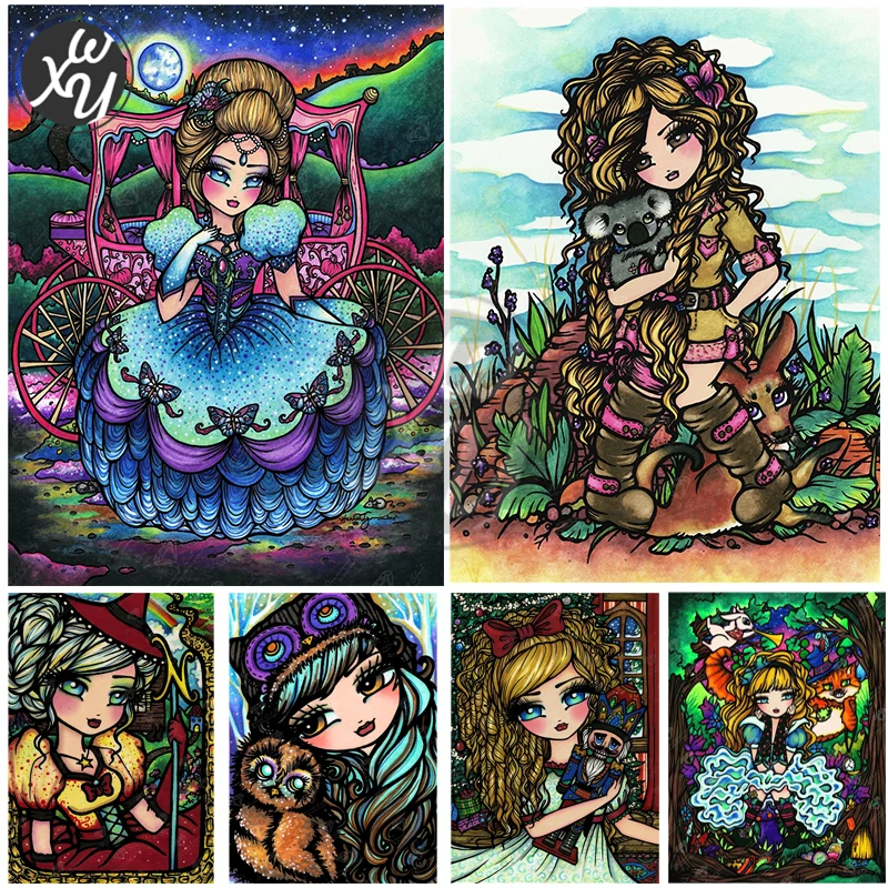 

Hannah Lynn Diamond Painting Kits for Adults Cartoon Rhinestones Embroidery Round Square Cross Stitch Mosaic Art for Home Decor