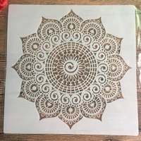 new 30 30cm size diy craft mandala mold for painting stencils stamped photo album embossed paper card on wood fabricwall