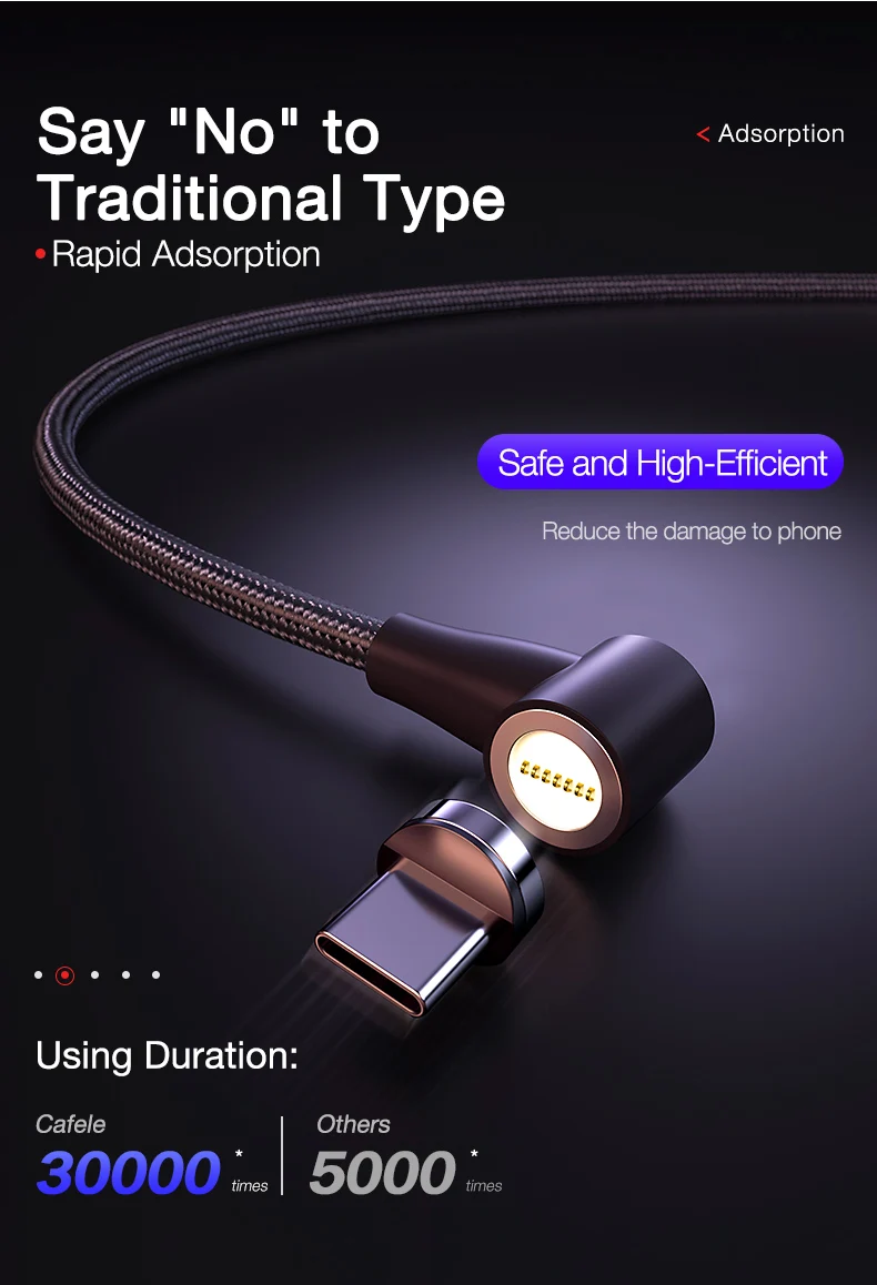 Baseuer QC 3,0 3A локоть l-образный Магнитный кабель Micro usb type C для Xiaomi Redmi; Huawei samsung магнит для iPhone 90 градусов
