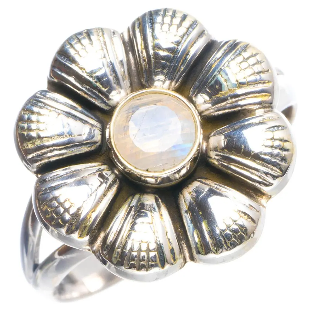 Natural Rainbow Moonstone Handmade Unique 925 Sterling Silver Ring 9.5 Y4256 | Украшения и аксессуары