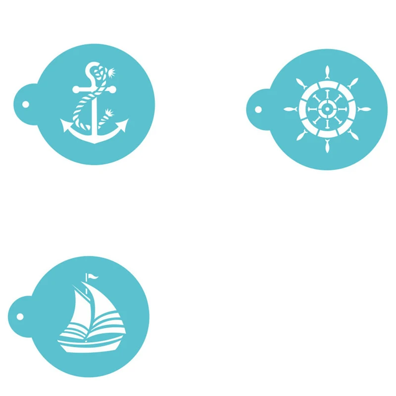 Корабль якорь руль торт печенье трафареты сахарная глазурь шаблон Strew Pad Duster