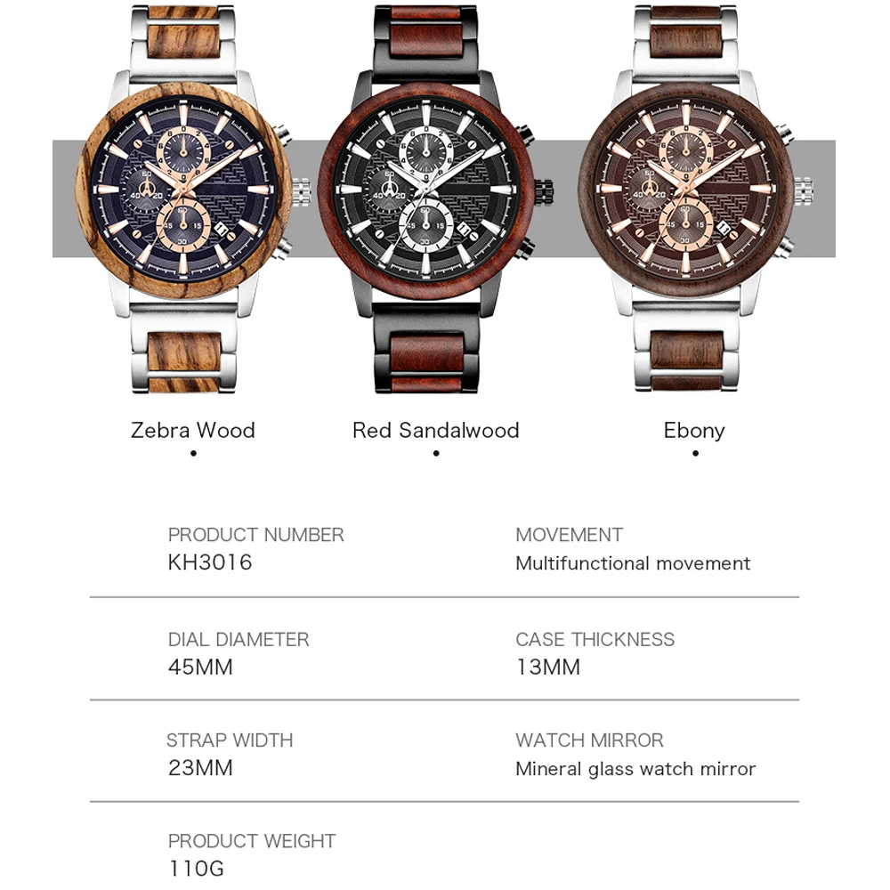 Relogio Masculino золотые Роскошные мужские часы с металлическим деревянным хронографом