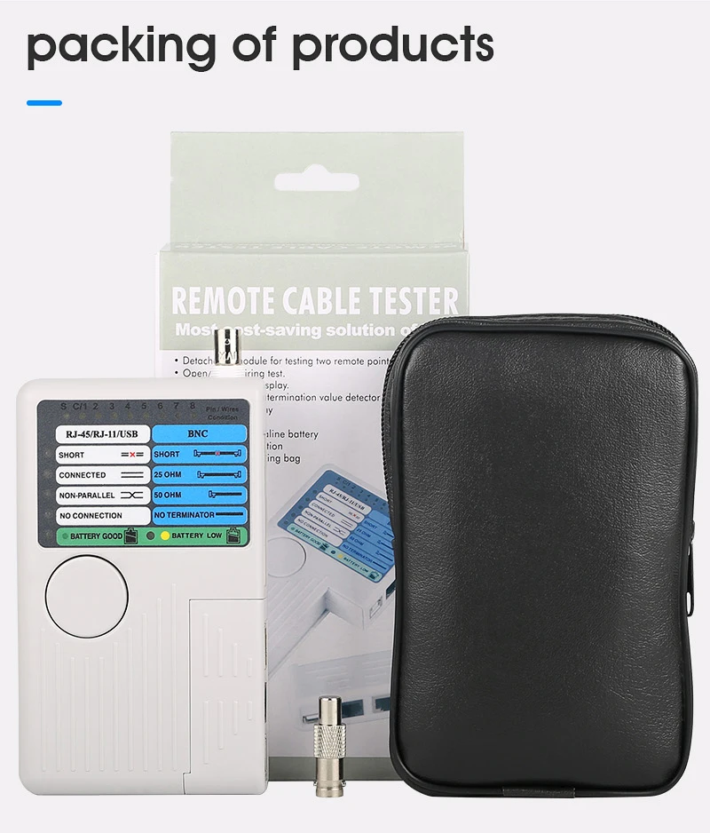 

Тестер RJ11 RJ45 USB BNC LAN для кабелей UTP STP LAN, детектор трекера