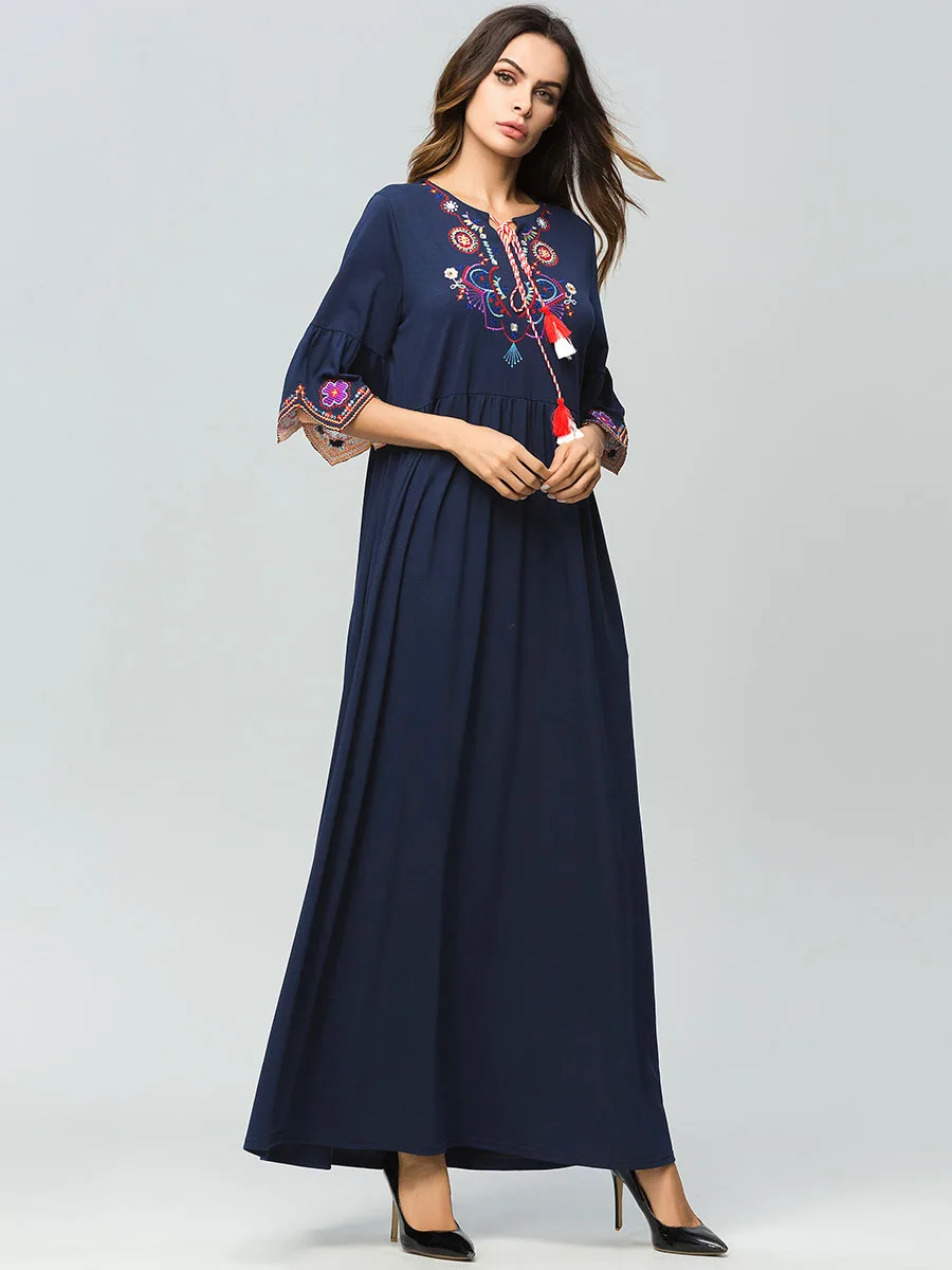 Abayas для женщин мусульманское платье макси кафтан Турецкая Арабская