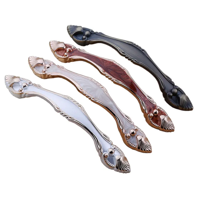 

European Style Bedroom Shoe Cabinet Handle Drawer Door Handle Silver Gold White Brushed Door Handle Decorative Furniture Knobs