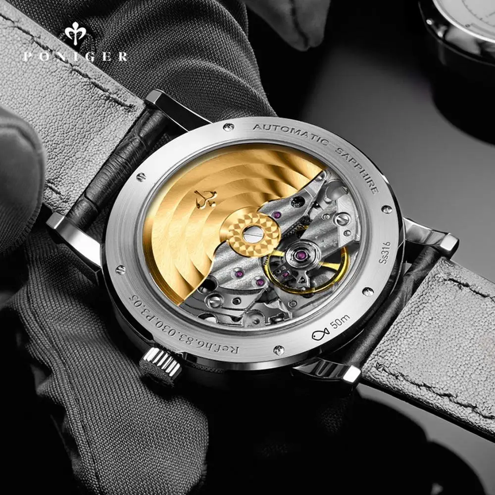 Часы наручные PONIGER Мужские автоматические роскошные брендовые