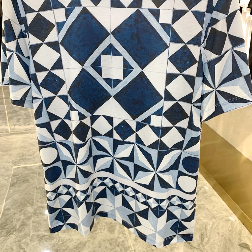 

Blue New Summer T-shirts Men 100% Cotton Irregular Shape Print Streetwear Hip Hop Casual Men's t-shirts PP105486