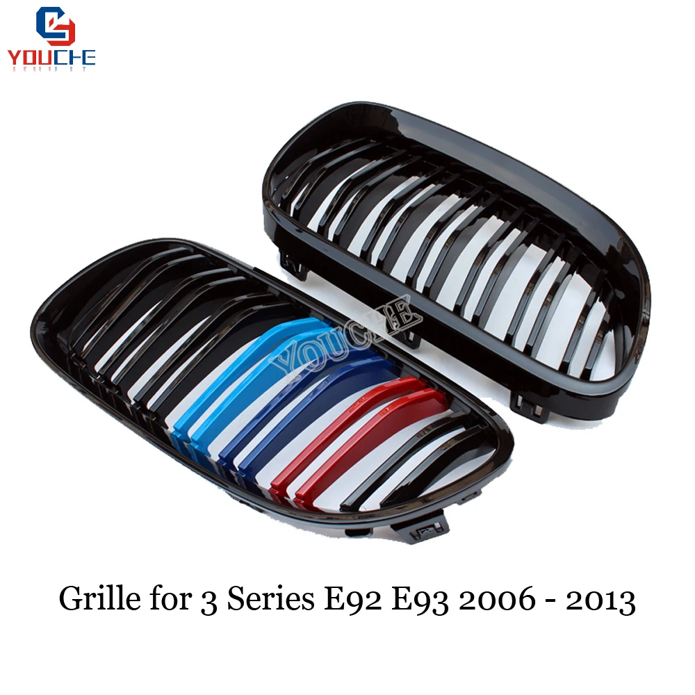 E92 E93 ABS Carbon Fiber Grille For BMW 3 Series 2006 - 2013 Coupe Cabriolet Front Bumper Replacement Grill Mesh | Автомобили и