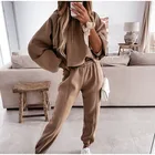 Спортивный костюм женский из двух предметов, флисовая толстовка с капюшоном и брюки на шнуровке, повседневный спортивный костюм, весна-осень 2021 спортивный костюм женск костюм женский Брючные костюмы костюм на флисе ж