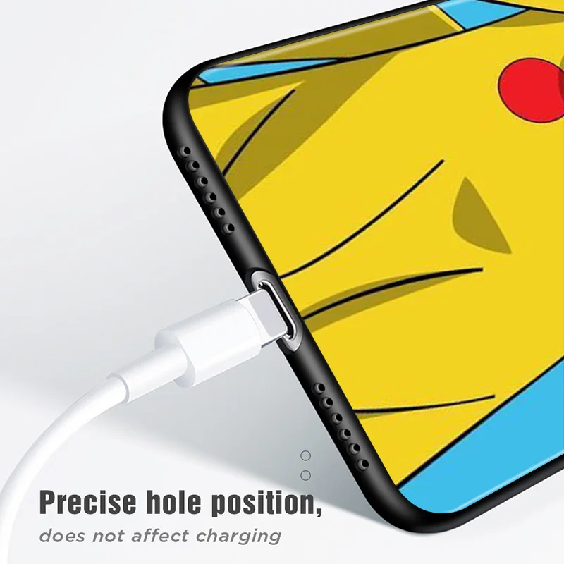 

Cute Electric Mouse Pika Anime For Apple iPhone 12 Mini 11 XS Pro Max XR X 8 7 6 6S Plus 5 5S SE 2020 Black Phone Case