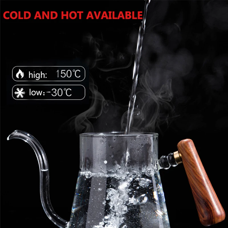 Стеклянный кофейник с тонким носиком гусиная шея ручной работы чайник защитой от